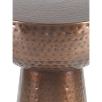 Table d'appoint décorative artisanale en métal avec finition martelée - Bronze ou Cuivre - Roche River Decor