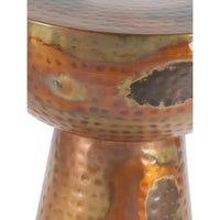 Table d'appoint décorative artisanale en métal avec finition martelée - Bronze ou Cuivre - Roche River Decor
