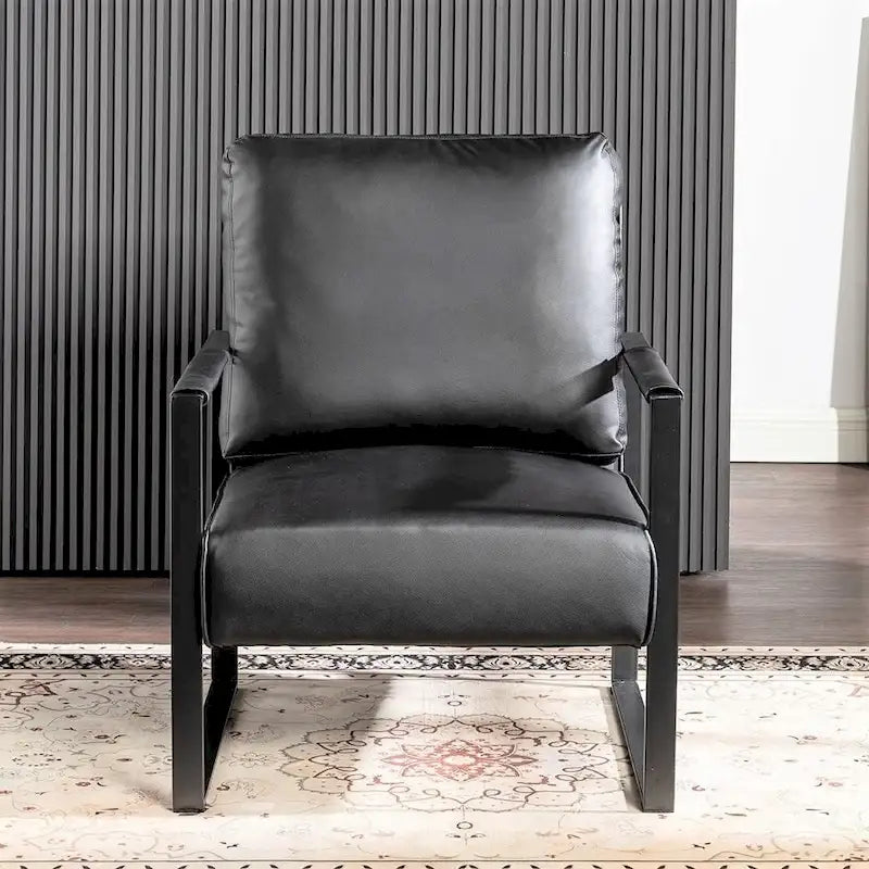 Chaise à accoudoirs en métal rembourrée en polyuréthane/microfibre Hosam 25.4 de US Pride Furniture