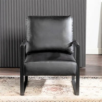 Chaise à accoudoirs en métal rembourrée en polyuréthane/microfibre Hosam 25.4 de US Pride Furniture