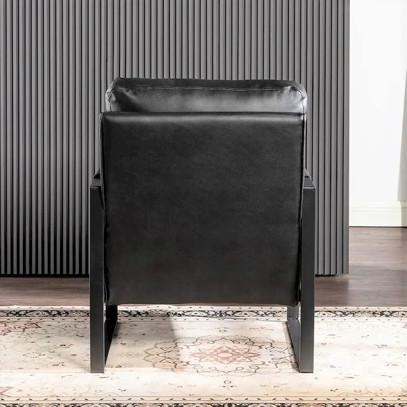 Chaise à accoudoirs en métal rembourrée en polyuréthane/microfibre Hosam 25.4 de US Pride Furniture