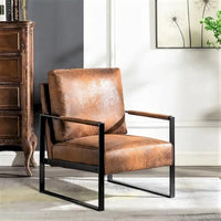 Chaise à accoudoirs en métal rembourrée en polyuréthane/microfibre Hosam 25.4 de US Pride Furniture