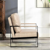 Chaise à accoudoirs en métal rembourrée en polyuréthane/microfibre Hosam 25.4 de US Pride Furniture