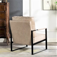 Chaise à accoudoirs en métal rembourrée en polyuréthane/microfibre Hosam 25.4 de US Pride Furniture