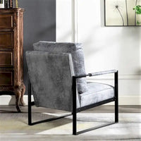 Chaise à accoudoirs en métal rembourrée en polyuréthane/microfibre Hosam 25.4 de US Pride Furniture