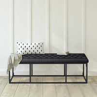 Banc d'appoint en similicuir Ellie Porthos Home avec base en métal