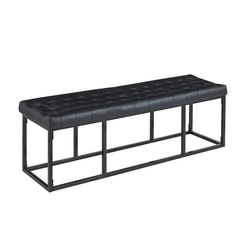 Banc d'appoint en similicuir Ellie Porthos Home avec base en métal