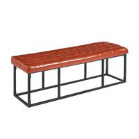 Banc d'appoint en similicuir Ellie Porthos Home avec base en métal