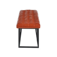 Banc d'appoint en similicuir Ellie Porthos Home avec base en métal