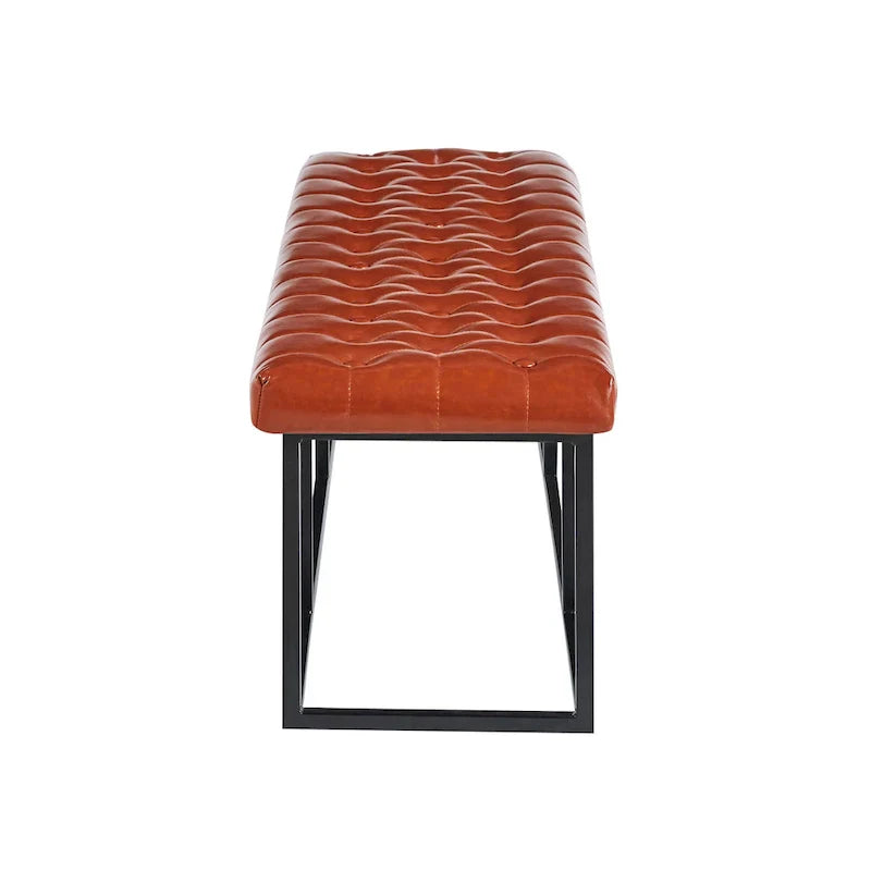 Banc d'appoint en similicuir Ellie Porthos Home avec base en métal