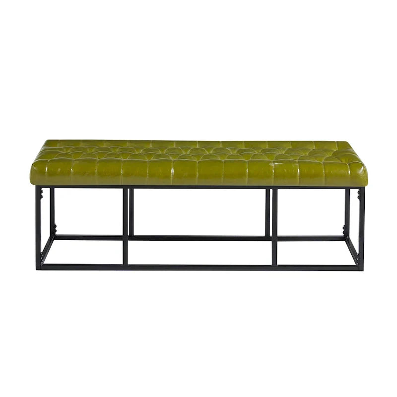 Banc d'appoint en similicuir Ellie Porthos Home avec base en métal