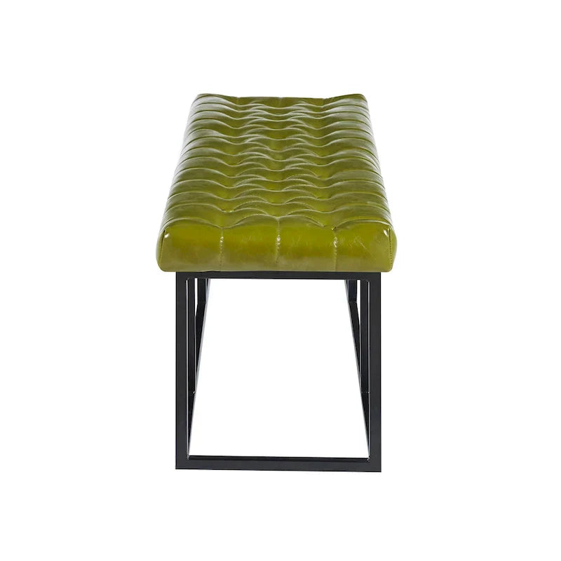 Banc d'appoint en similicuir Ellie Porthos Home avec base en métal
