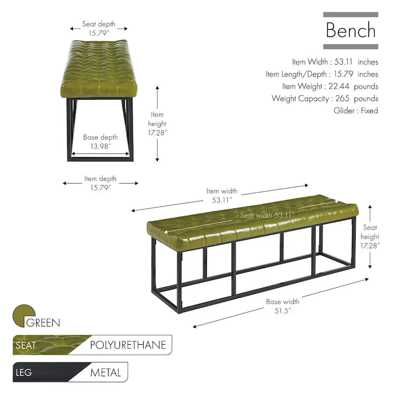 Banc d'appoint en similicuir Ellie Porthos Home avec base en métal