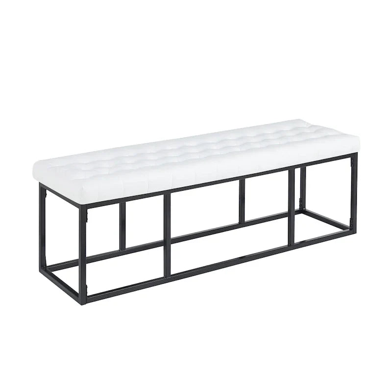 Banc d'appoint en similicuir Ellie Porthos Home avec base en métal