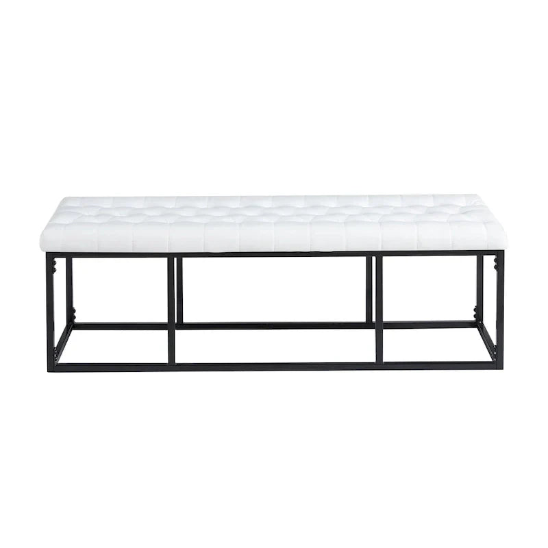Banc d'appoint en similicuir Ellie Porthos Home avec base en métal