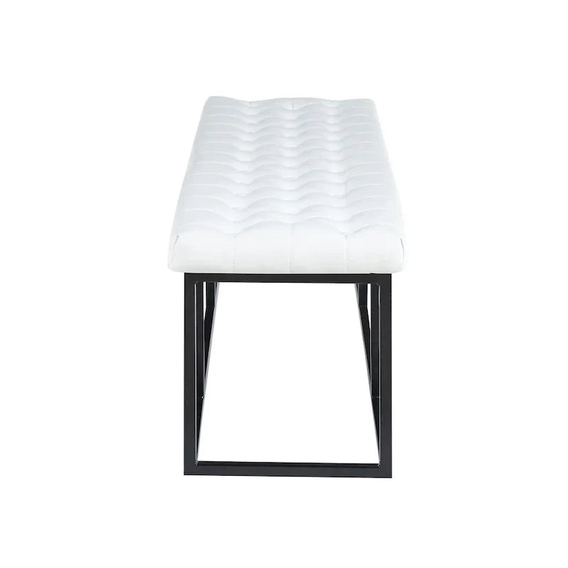 Banc d'appoint en similicuir Ellie Porthos Home avec base en métal