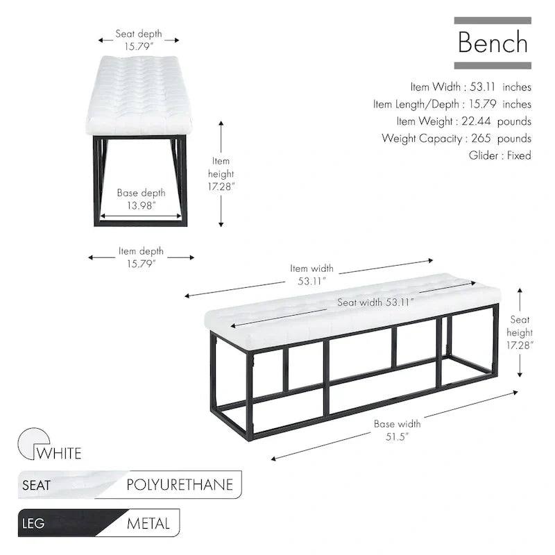 Banc d'appoint en similicuir Ellie Porthos Home avec base en métal