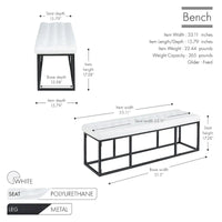 Banc d'appoint en similicuir Ellie Porthos Home avec base en métal