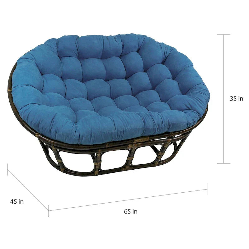 Fauteuil Papasan Double avec Coussin en Microsuède