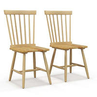 Lot de 2 chaises de salle à manger Windsor sans accoudoirs à dossier à barreaux en bois noir/naturel