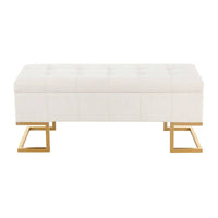 Banc de rangement en velours Silver Orchid Crossgar avec couvercle à charnière