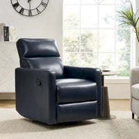 Fauteuil Inclinable Pivotant à Bascule Moderne Josefa en Cuir Véritable par Hulala Home