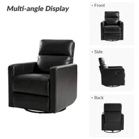 Fauteuil Inclinable Pivotant à Bascule Moderne Josefa en Cuir Véritable par Hulala Home