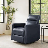 Fauteuil Inclinable Pivotant à Bascule Moderne Josefa en Cuir Véritable par Hulala Home