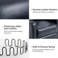 Fauteuil Inclinable Pivotant à Bascule Moderne Josefa en Cuir Véritable par Hulala Home