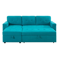 Canapé Sectionnel Réversible avec Lit Escamotable, Méridienne de Rangement Cachée, Pieds Durables
