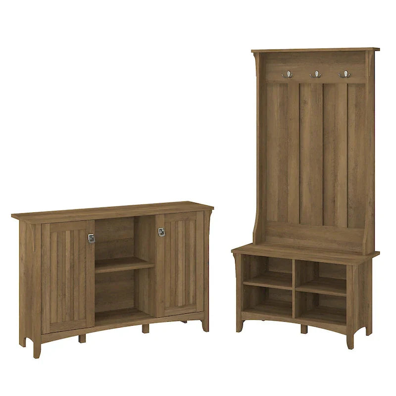 Ensemble meuble de rangement Salinas et banc à chaussures avec portemanteau par Bush Furniture