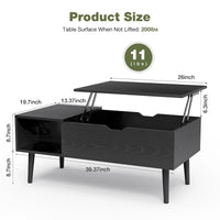 Tables basses relevables en bois avec rangement et compartiment secret