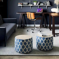 WYNDENHALL Nesbitt Pouf Rond Bohème, Jute Tressée Naturelle