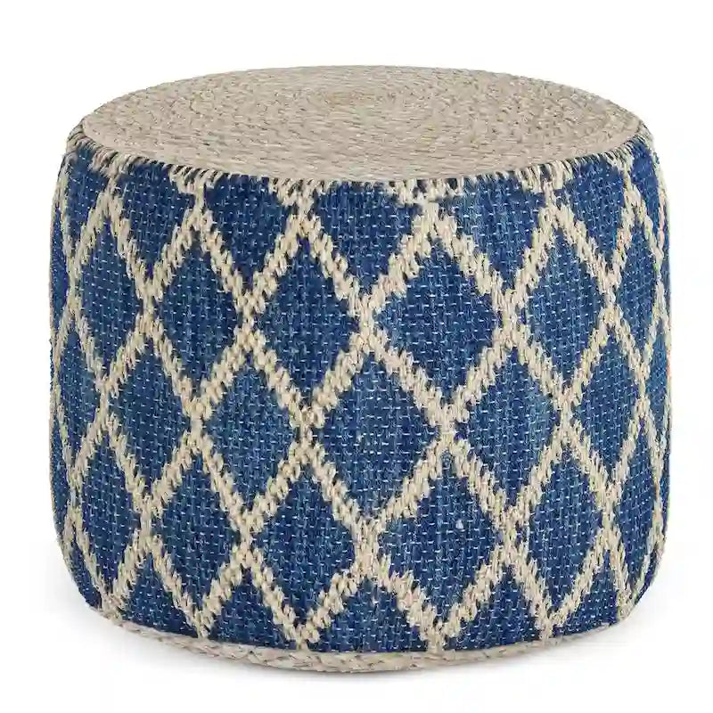 WYNDENHALL Nesbitt Pouf Rond Bohème, Jute Tressée Naturelle