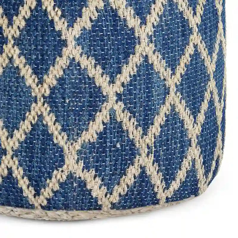 WYNDENHALL Nesbitt Pouf Rond Bohème, Jute Tressée Naturelle