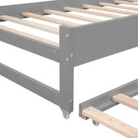 Lit de repos double XL en bois avec 2 lits gigognes et port USB