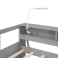 Lit de repos double XL en bois avec 2 lits gigognes et port USB