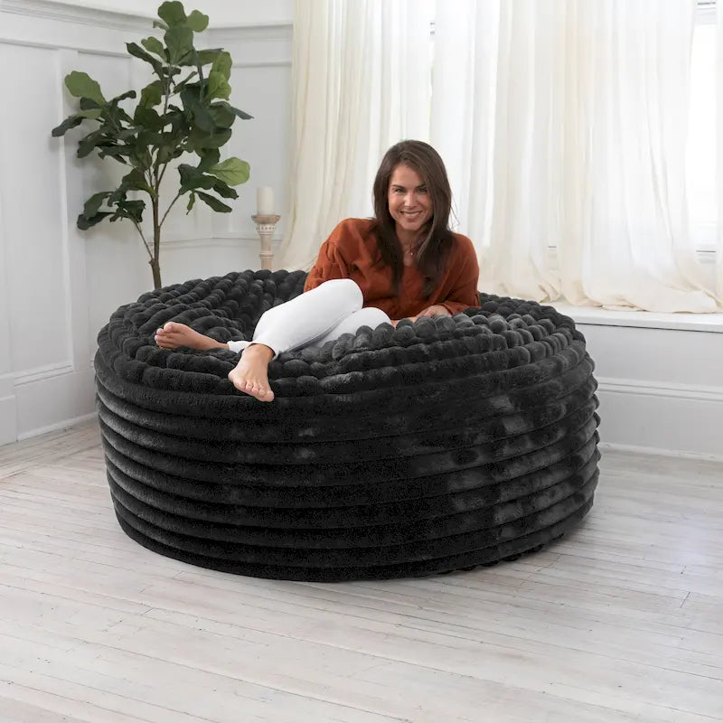 Jaxx Saxx 5 Foot Pouf Géant pour Adultes avec Housse Amovible, Fourrure Mondo
