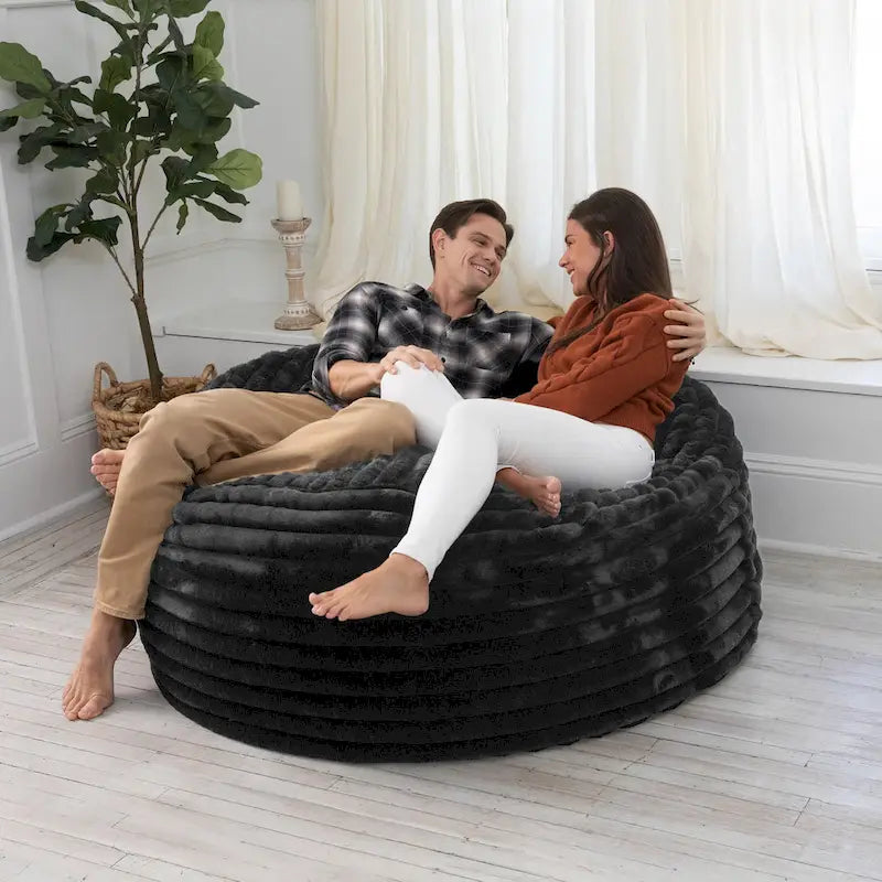 Jaxx Saxx 5 Foot Pouf Géant pour Adultes avec Housse Amovible, Fourrure Mondo