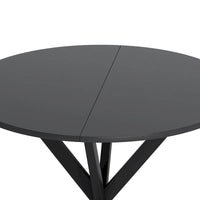 Table à manger ronde moderne à pieds croisés, plateau amovible en deux parties
