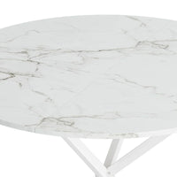 Table à manger ronde moderne à pieds croisés, plateau amovible en deux parties