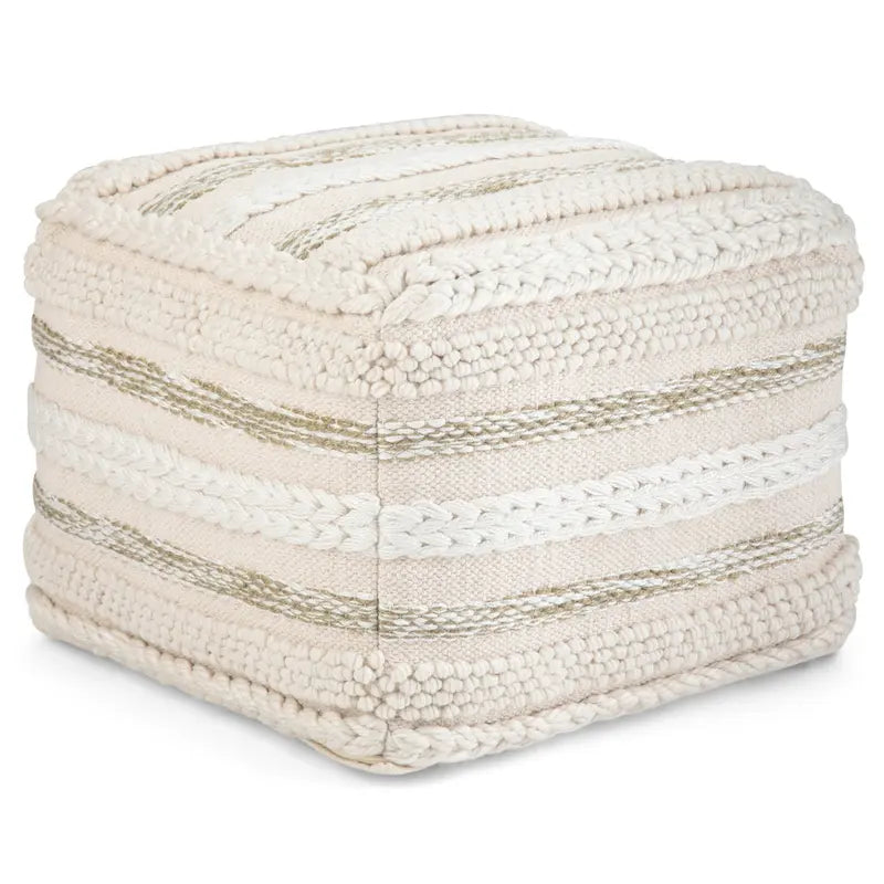 Poufs carrés WYNDENHALL Silva Boho en motif tissé à la main