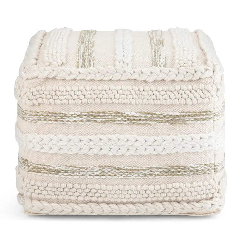 Poufs carrés WYNDENHALL Silva Boho en motif tissé à la main