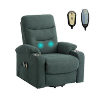 Clihome Fauteuil inclinable de massage électrique doux rembourré avec porte-gobelet