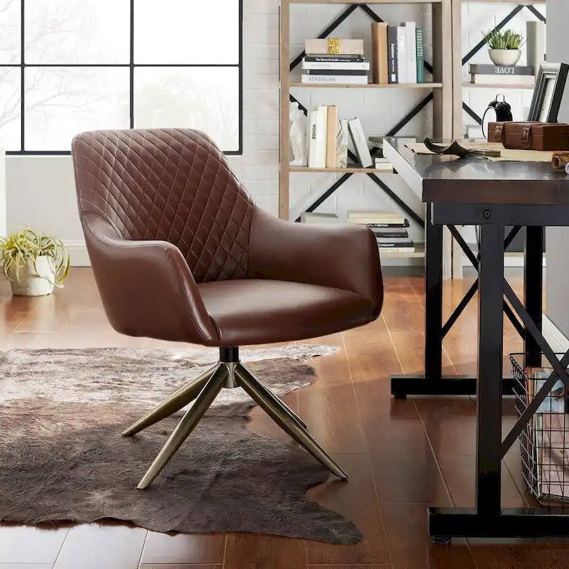 Fauteuil pivotant Art Leon en similicuir