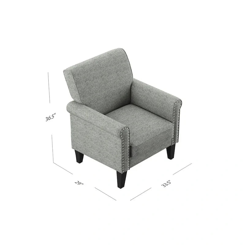 Fauteuil à accoudoirs roulés Herve Copper Grove