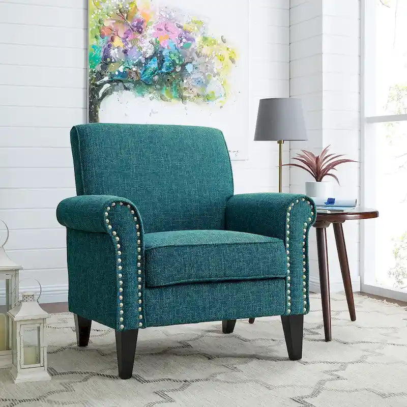 Fauteuil à accoudoirs roulés Herve Copper Grove