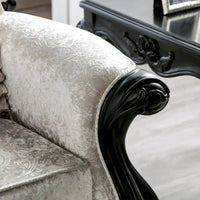 Fauteuil traditionnel Clarissa de Furniture of America avec dossier capitonné et coussin décoratif