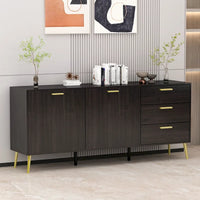 Buffet avec 3 tiroirs et 2 portes, expresso/blanc