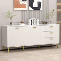 Buffet avec 3 tiroirs et 2 portes, expresso/blanc